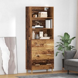 Sonata H Висок шкаф Старо дърво 69,5 x 32,5 x 180 см Инженерно дърво - Corpuri, vitrine, biblioteci modulare