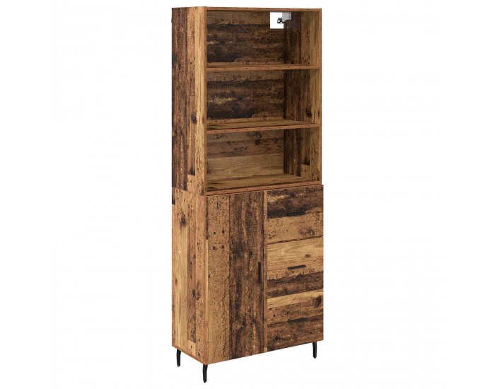 Sonata H Висок шкаф 2 pcs Старо дърво Инженерна дървесина и стъкло