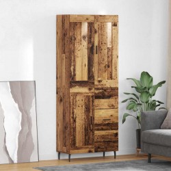 Sonata H Висок шкаф 2 pcs Старо дърво Инженерна дървесина и стъкло - Living
