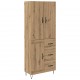 Sonata H Висок шкаф с чекмедже 2 pcs Дъб Инженерна дървесина и стъкло
