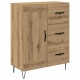 Sonata H Висок шкаф с чекмедже 2 pcs Дъб Инженерна дървесина и стъкло