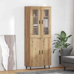 Sonata H Висок шкаф 2 pcs Дъб Инженерна дървесина и стъкло - Living