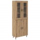 Sonata H Висок шкаф 2 pcs Дъб Инженерна дървесина и стъкло