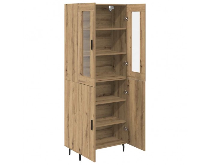 Sonata H Висок шкаф 2 pcs Дъб Инженерна дървесина и стъкло