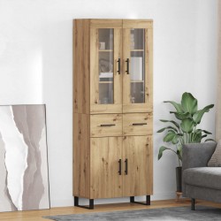 Sonata H Висок шкаф 2 pcs Дъб Инженерна дървесина и стъкло - Living