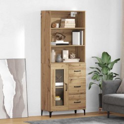 Sonata H Висок шкаф с чекмедже Дъб 69,5 x 34 x 180 см Инженерно дърво - Corpuri, vitrine, biblioteci modulare
