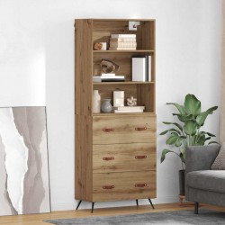 Sonata H Висок шкаф с чекмедже Дъб 69,5 x 34 x 180 см Инженерно дърво - Corpuri, vitrine, biblioteci modulare