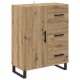 Sonata H Висок шкаф с чекмедже 2 pcs Дъб Инженерна дървесина и стъкло