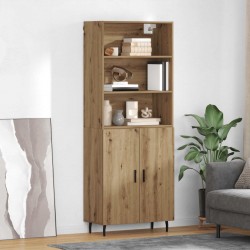 Sonata H Висок шкаф Дъб 69,5 x 34 x 180 см Инженерна дървесина и стъкло - Corpuri, vitrine, biblioteci modulare