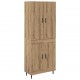Sonata H Висок шкаф Дъб 69,5 x 34 x 180 см Инженерна дървесина и стъкло