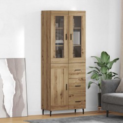 Sonata H Висок шкаф с чекмедже 2 pcs Дъб Инженерна дървесина и стъкло - Corpuri, vitrine, biblioteci modulare