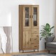 Sonata H Висок шкаф с чекмедже 2 pcs Дъб Инженерна дървесина и стъкло