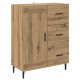 Sonata H Висок шкаф с чекмедже 2 pcs Дъб Инженерна дървесина и стъкло