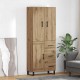 Sonata H Висок шкаф с чекмедже 2 pcs Дъб Инженерна дървесина и стъкло