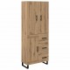 Sonata H Висок шкаф с чекмедже 2 pcs Дъб Инженерна дървесина и стъкло