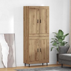 Sonata H Висок шкаф 2 pcs Дъб Инженерна дървесина и стъкло - Living