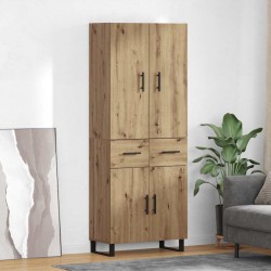 Sonata H Висок шкаф с чекмедже 2 pcs Дъб Инженерна дървесина и стъкло - Corpuri, vitrine, biblioteci modulare