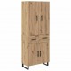 Sonata H Висок шкаф с чекмедже 2 pcs Дъб Инженерна дървесина и стъкло