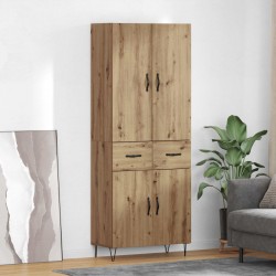 Sonata H Висок шкаф с чекмедже 2 pcs Дъб Инженерна дървесина и стъкло - Corpuri, vitrine, biblioteci modulare