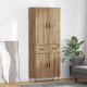 Sonata H Висок шкаф с чекмедже 2 pcs Дъб Инженерна дървесина и стъкло