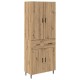 Sonata H Висок шкаф Дъб 69,5 x 34 x 180 см Инженерна дървесина и стъкло