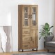 Sonata H Висок шкаф с чекмедже 2 pcs Дъб Инженерна дървесина и стъкло
