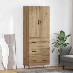 Sonata H Висок шкаф с чекмедже 2 pcs Дъб Инженерна дървесина и стъкло - Corpuri, vitrine, biblioteci modulare