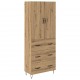 Sonata H Висок шкаф с чекмедже 2 pcs Дъб Инженерна дървесина и стъкло
