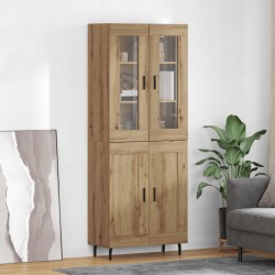 Sonata H Висок шкаф 2 pcs Дъб Инженерна дървесина и стъкло - Living