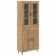 Sonata H Висок шкаф 2 pcs Дъб Инженерна дървесина и стъкло