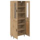 Sonata H Висок шкаф 2 pcs Дъб Инженерна дървесина и стъкло