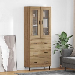 Sonata H Висок шкаф с чекмедже 2 pcs Дъб Инженерна дървесина и стъкло - Corpuri, vitrine, biblioteci modulare