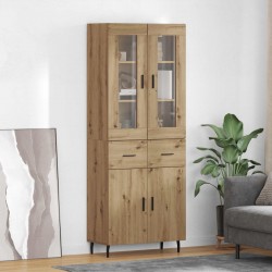 Sonata H Висок шкаф с чекмедже 2 pcs Дъб Инженерна дървесина и стъкло - Corpuri, vitrine, biblioteci modulare