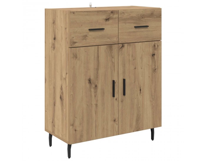 Sonata H Висок шкаф с чекмедже 2 pcs Дъб Инженерна дървесина и стъкло