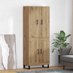 Sonata H Висок шкаф 2 pcs Дъб Инженерна дървесина и стъкло - Living