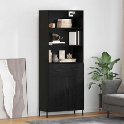 Sonata H Висок шкаф Черен дъб 69,5 x 34 x 180 см Инженерно дърво - Corpuri, vitrine, biblioteci modulare
