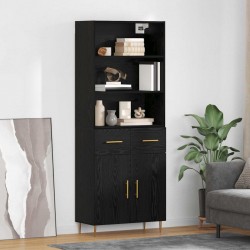 Sonata H Висок шкаф Черния дъб 69,5 x 34 x 180 см Инженерно дърво - Corpuri, vitrine, biblioteci modulare