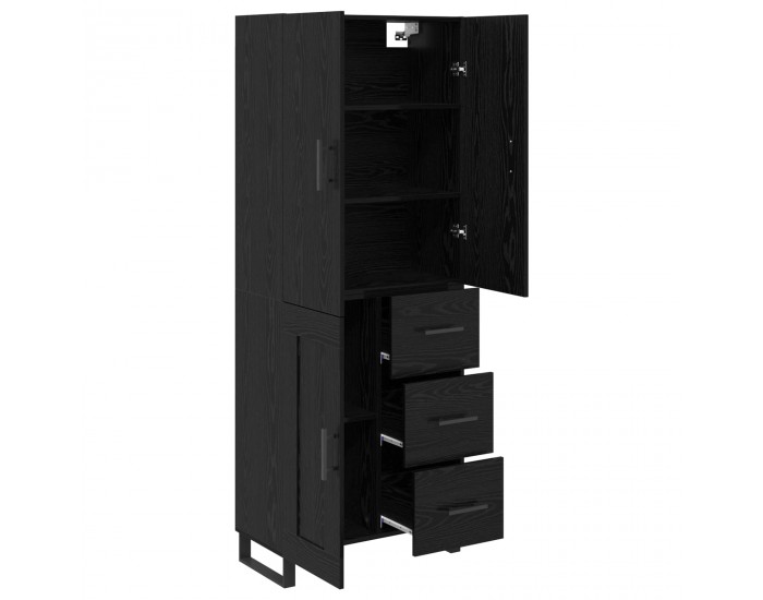 Sonata H Висок шкаф 2 pcs Черния дъб Инженерна дървесина и стъкло
