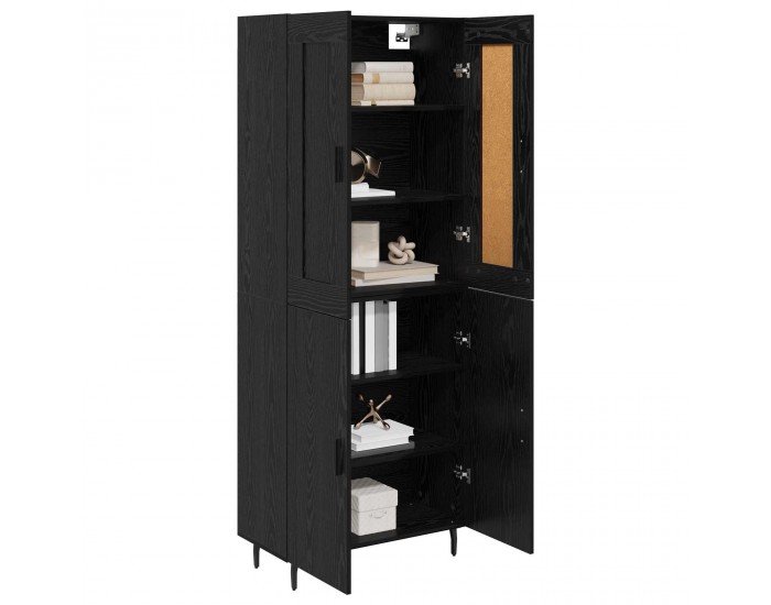 Sonata H Висок шкаф 2 pcs Черния дъб Инженерна дървесина и стъкло