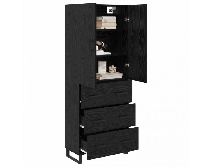 Sonata H Висок шкаф 2 pcs Черния дъб Инженерна дървесина и стъкло