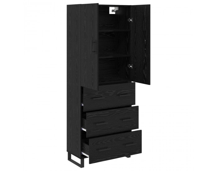 Sonata H Висок шкаф 2 pcs Черния дъб Инженерна дървесина и стъкло