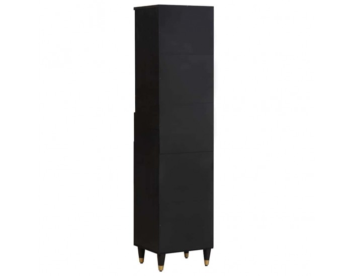 Sonata H Служебен шкаф Черно 38 x 33 x 160 см Солидно мангово дърво