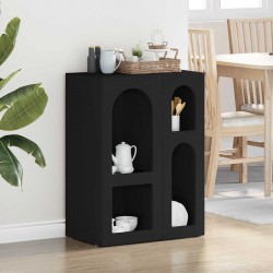 Sonata H Служебен шкаф Черно 59 x 35 x 80.5 см Инженерно дърво - Corpuri, vitrine, biblioteci modulare