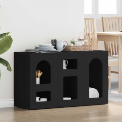Sonata H Служебен шкаф Черно 100 x 35 x 59 см Инженерно дърво - Corpuri, vitrine, biblioteci modulare