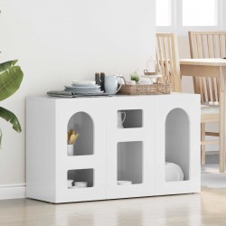 Sonata H Служебен шкаф Лъскаво бяло 100 x 35 x 59 см Инженерно дърво - Corpuri, vitrine, biblioteci modulare