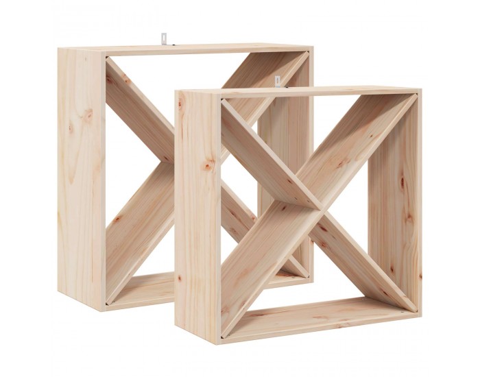 Sonata H Винен рафт 2 pcs Естествен 62 x 25 x 62 cm Солидно борово дърво