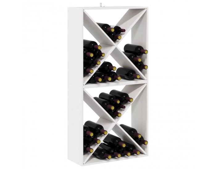 Sonata H Винен рафт 2 pcs Бяло 62 x 25 x 62 cm Солидно борово дърво