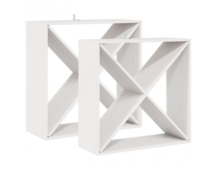 Sonata H Винен рафт 2 pcs Бяло 62 x 25 x 62 cm Солидно борово дърво