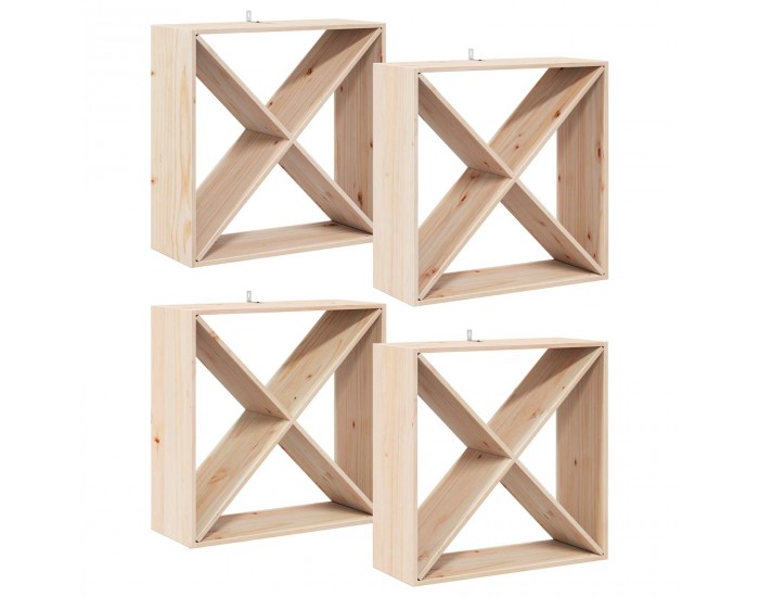 Sonata H Винен рафт 4 pcs Естествен 62 x 25 x 62 cm Солидно борово дърво