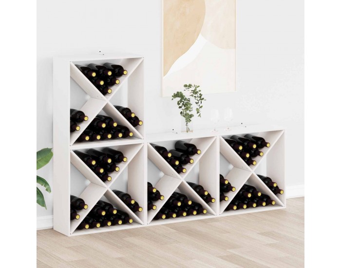 Sonata H Винен рафт 4 pcs Бяло 62 x 25 x 62 cm Солидно борово дърво